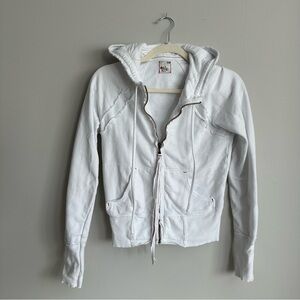 Joie Zip Up Hoodie White XS 100% Cotton